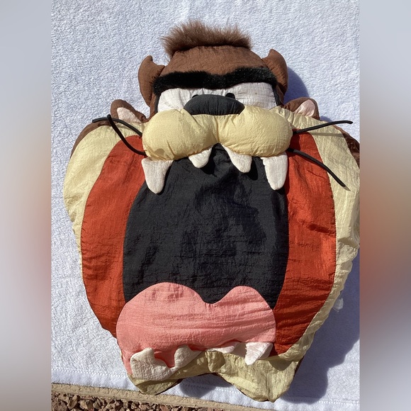 Vintage 1994 Taz, big face open mouth plush pillow looney tunes Warner bros - Picture 2 of 5